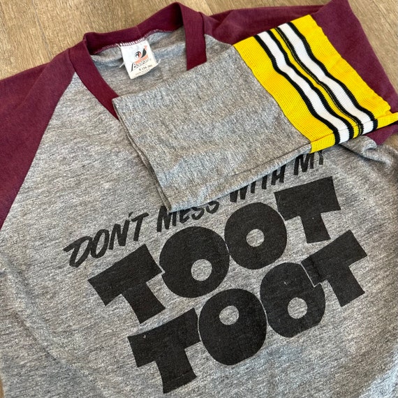Vintage Don't Mess with My Toot Toot Raglan T Shi… - image 6
