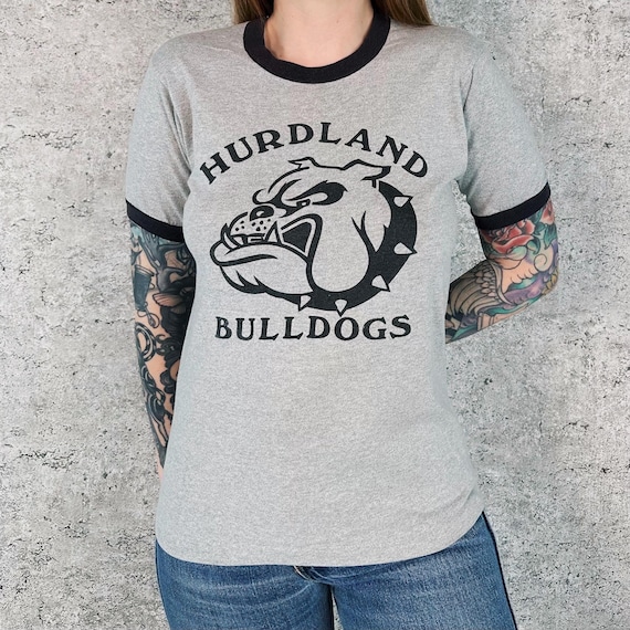 80's Hurdland Bulldogs School Ringer Baby Tee Shirt T-Shirt