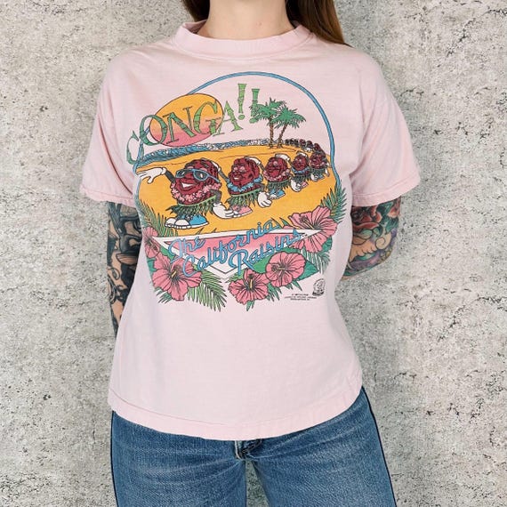 California Raisins Conga! Faded 1987 Vintage Tee Shirt T-Shirt