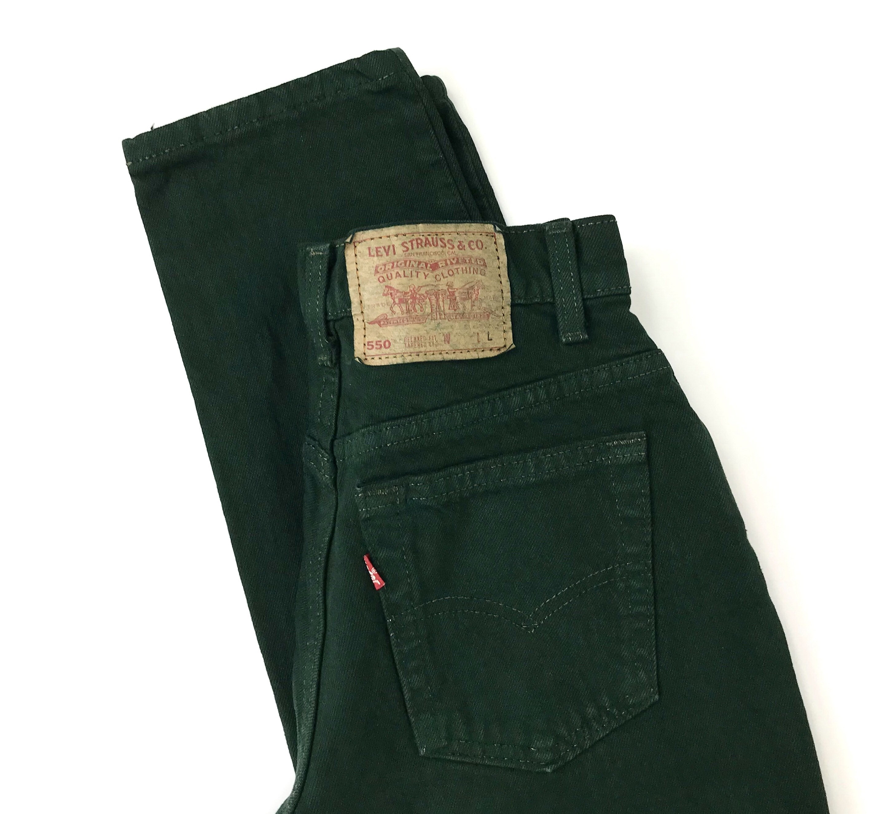 Vintage Levi's 550 Green Jeans / Size 26 27