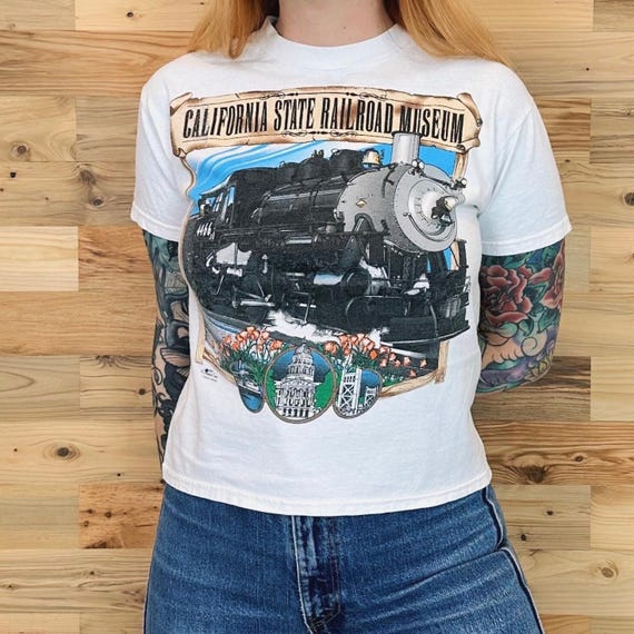California State Railroad Museum Vintage Retro Souvenir Tee Shirt T-Shirt