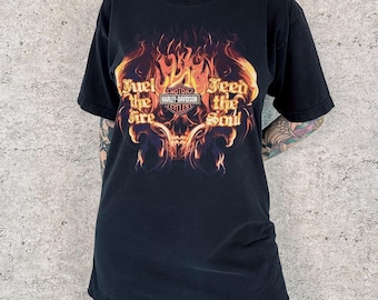 Camiseta de motociclista Harley Davidson estilo Y2K