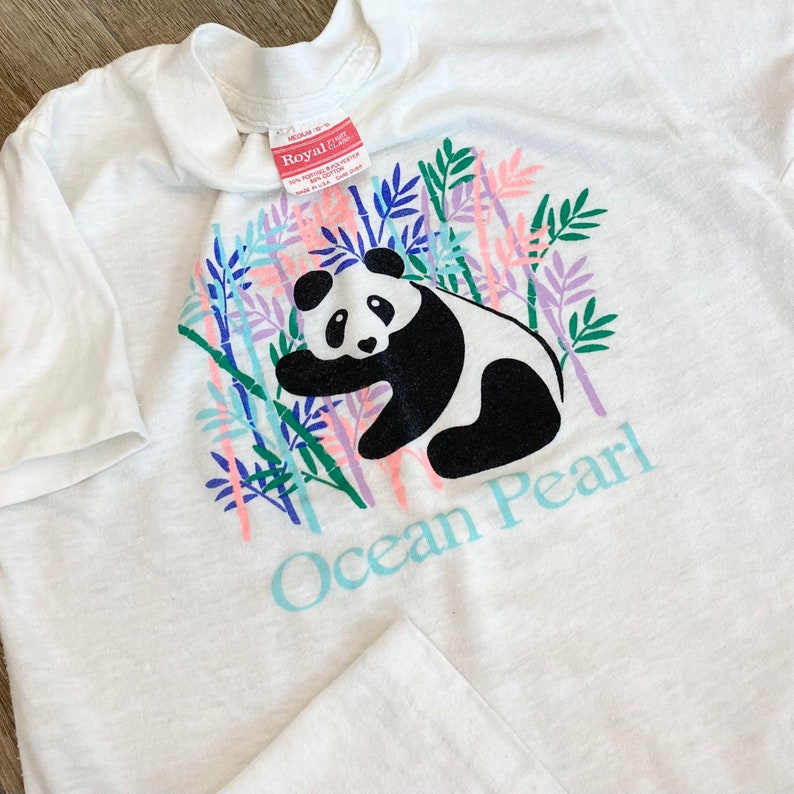 Vintage 80's Soft Thin Retro Panda Bear Baby Tee Shirt T-Shirt image 6