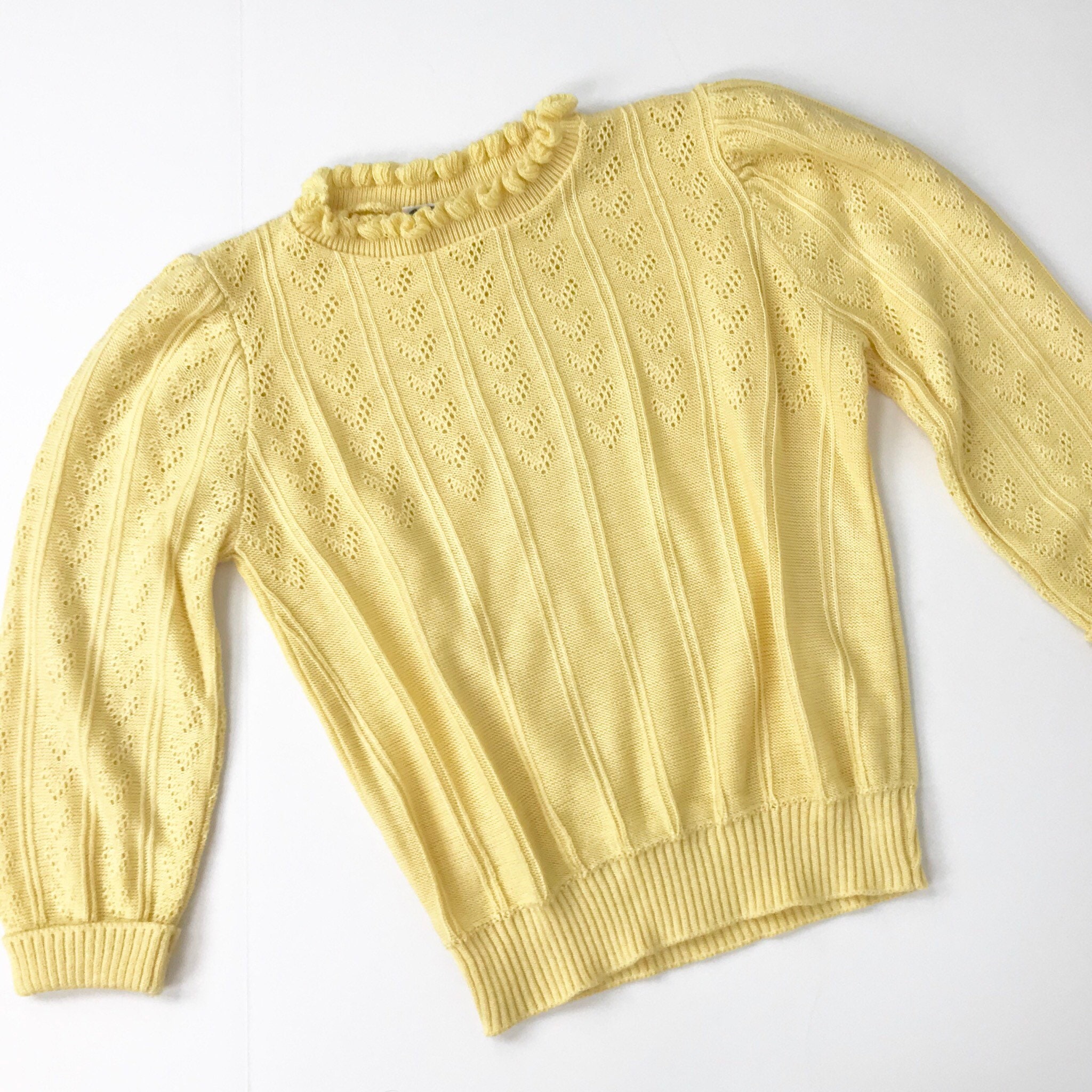 70's Yellow Knit Pullover Sweater