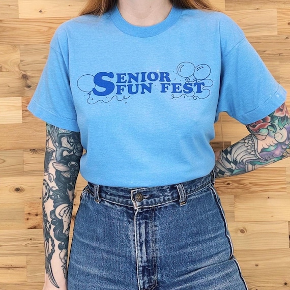 80's Vintage Soft Retro Senior Fun Fest Tee Shirt T-Shirt