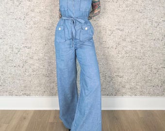 1960's Vintage Sleeveless Jumpsuit Romper