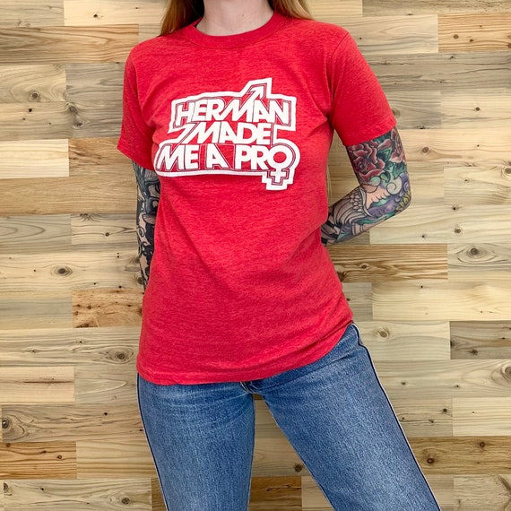 70's Funny Herman's World of Sporting Goods Pun Tee Shirt T-Shirt