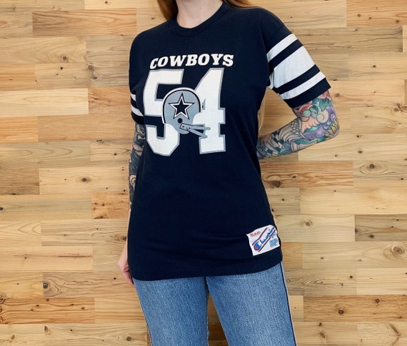 Vintage Dallas Cowboys 80's Champion NFL Football Team Jersey-Style Tee Shirt T-Shirt Top