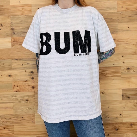 90's BUM Equipment Vintage Striped Tee Shirt T-Shirt