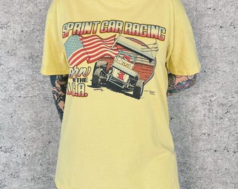 80's Vintage Sprint Car Racing Graphic Tee Shirt T-Shirt