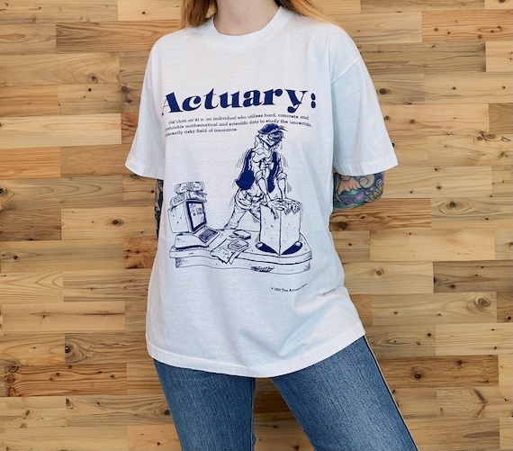 80's Vintage Funny Actuary Cartoon Tee Shirt T-Shirt