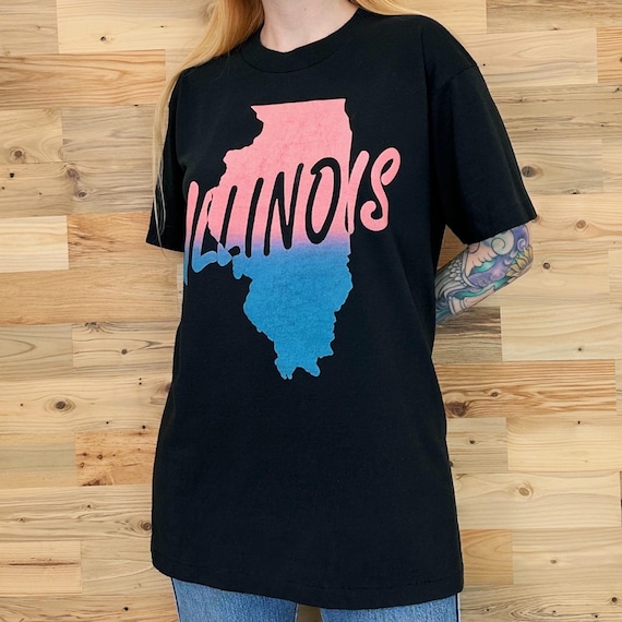 90's Vintage Illinois State Travel Tee Shirt T-Shirt
