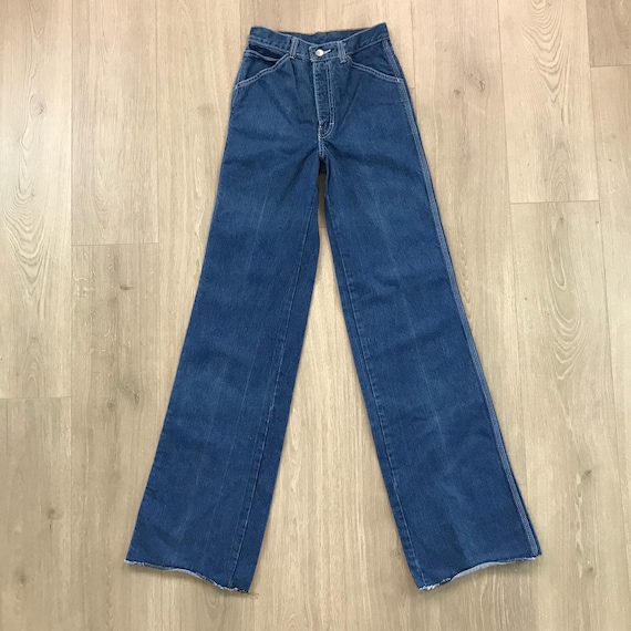 70's Vintage Brittania Wide Leg Jeans / Size 23 - Etsy