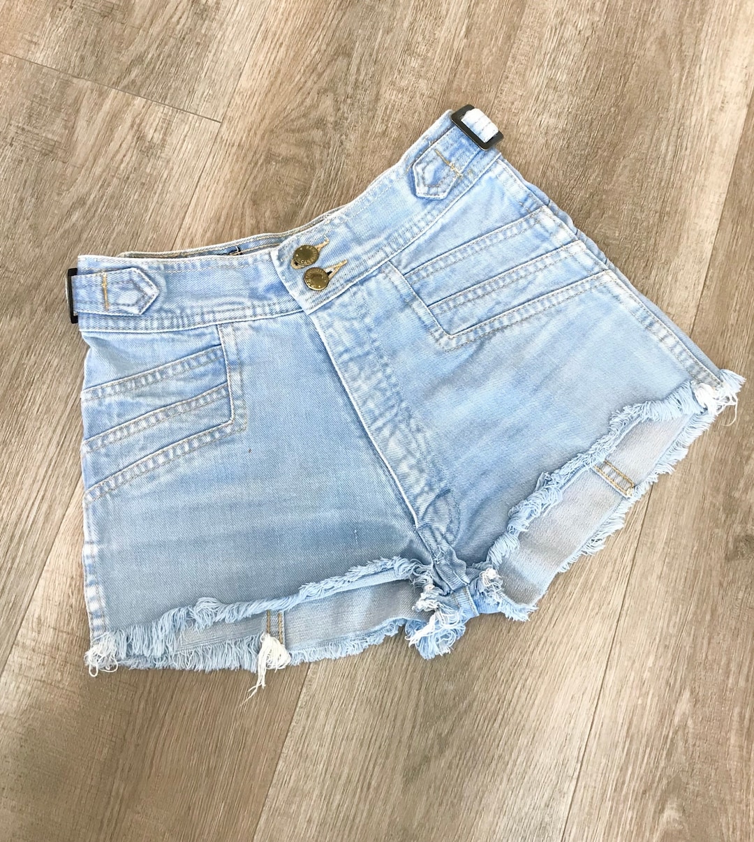 70's Vintage Cut off Cheeky Jean Shorts Size 22 XXS