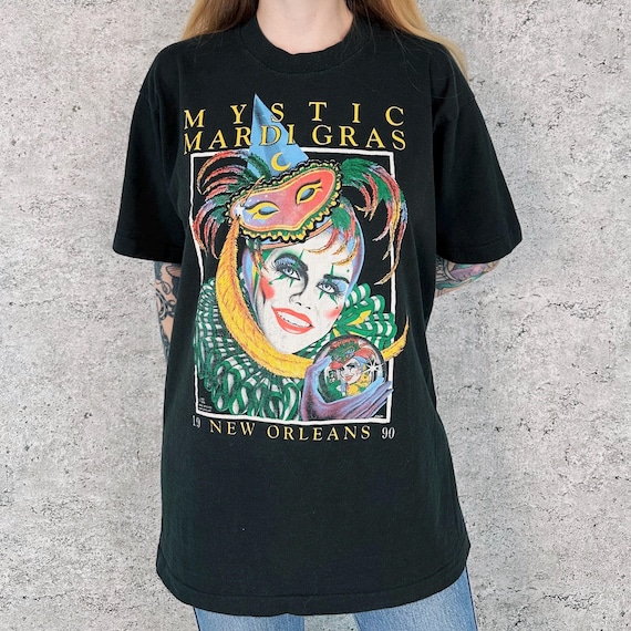 Mystic Mardis Gras Jester Andrea Mistretta Art New Orleans Tee Shirt T-Shirt