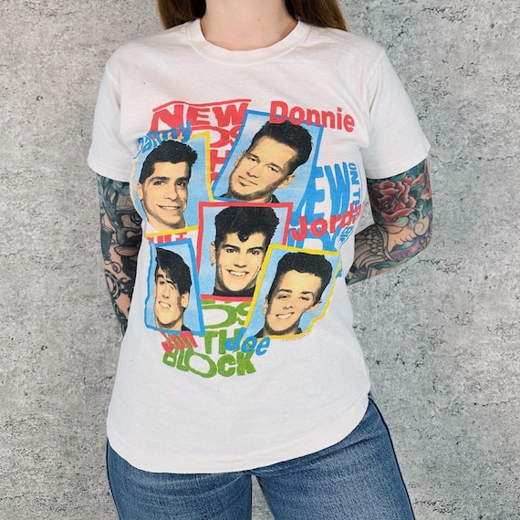 New Kids On The Block 1989 Vintage Boy Band Tee Shirt T-Shirt
