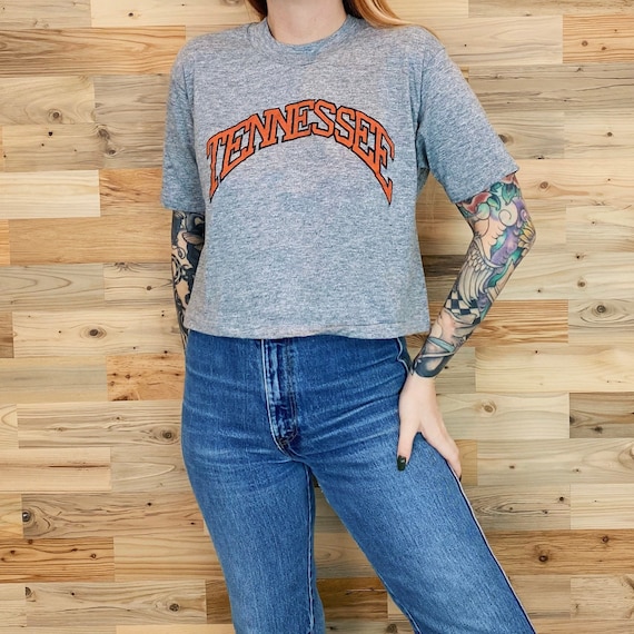 University of Tennessee Vintage 80's Soft Crop Top Cropped Tee Shirt