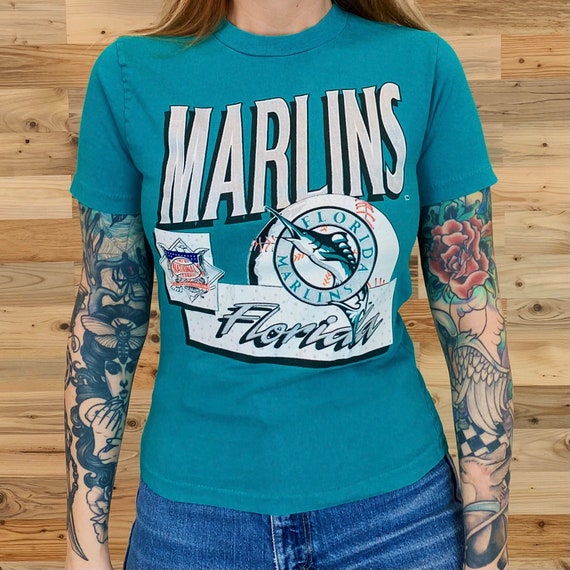 Vintage Florida Marlins MLB Baseball Tee Shirt T-… - image 2