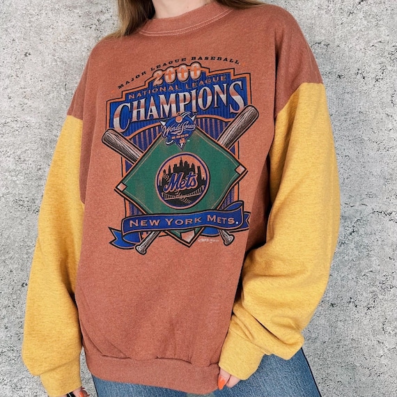 RARE 2000 Vintage New York Mets MLB Baseball Pullover Sweatshirt
