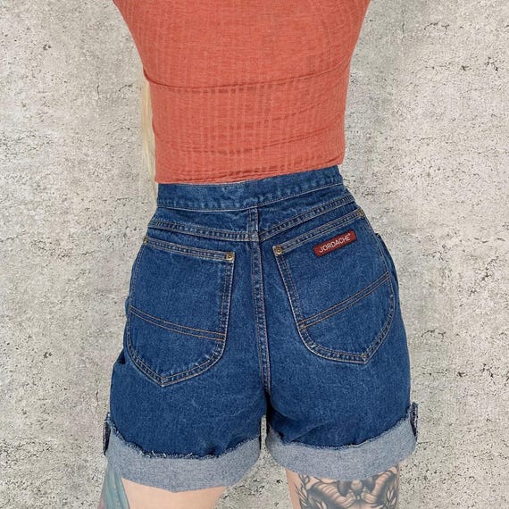 Jordache Vintage High Rise Cut Off Jean Shorts / Size 26 27