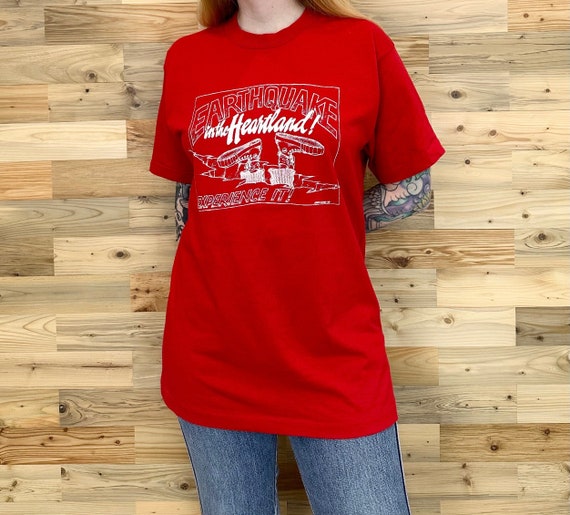 Vintage 1990 Earthquake in the Heartland Experience Tee Shirt T-Shirt