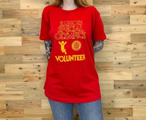 80's Vintage Illinois Special Olympics Soft Retro Tee Shirt T-Shirt