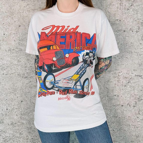 90's Mid America Raceway Vintage Tee Shirt T-Shirt