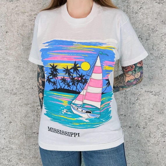 80's Vintage Mississippi Travel Destination Tee Shirt T-Shirt