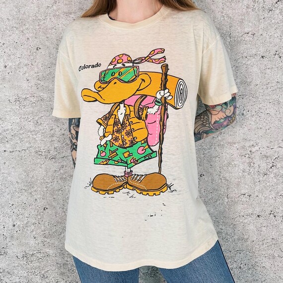 80's Vintage Paper Thin Soft Distressed Colorado Tee Shirt T-Shirt