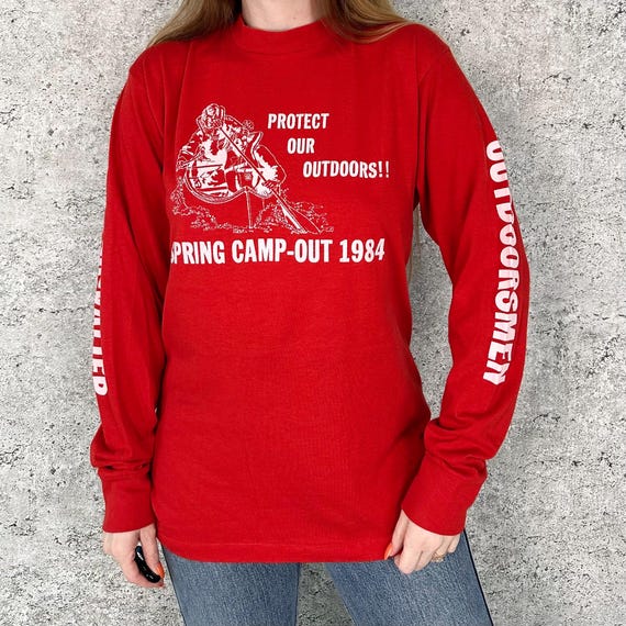 1984 Protect Our Outdoors Spring Camp-Out Long Sleeve Tee Shirt T-Shirt