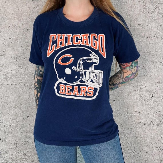Chicago Bears NFL Football Team Faded Worn 80's Vintage Tee Shirt T-Shirt