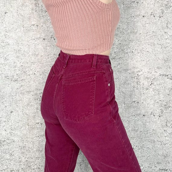 90's Vintage Magenta High Rise Petite Jeans / Size 24