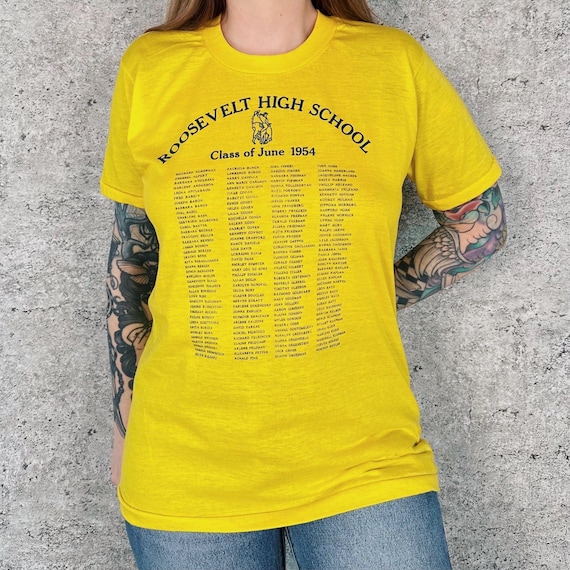 80's Vintage Soft Thin Roosevelt High School Class of '54 Tee Shirt T-Shirt