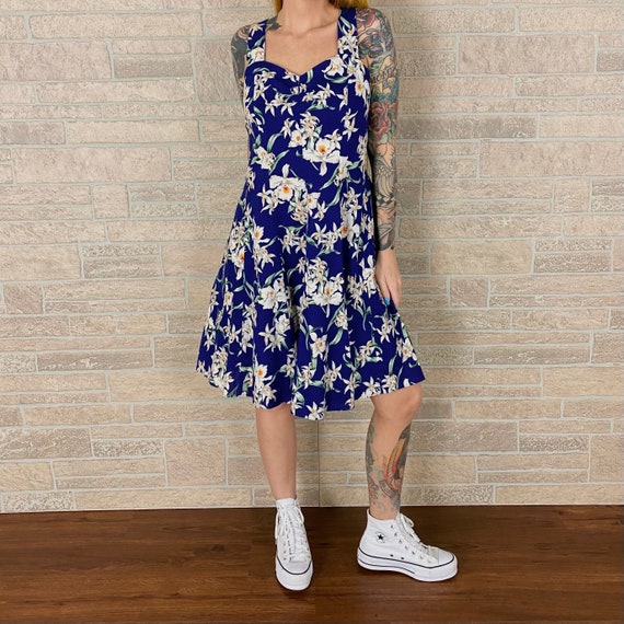 Vintage Hawaiian Floral Resort Summer Dress