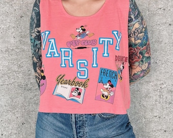 Vintage Minnie Mouse Disney Cropped Tank Top Tee Shirt