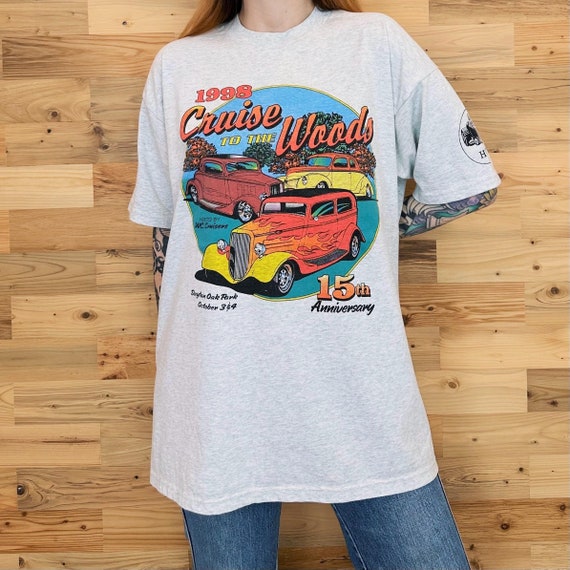 1998 Vintage Cruise To The Woods Hot Rod Cars Tee Shirt T-Shirt