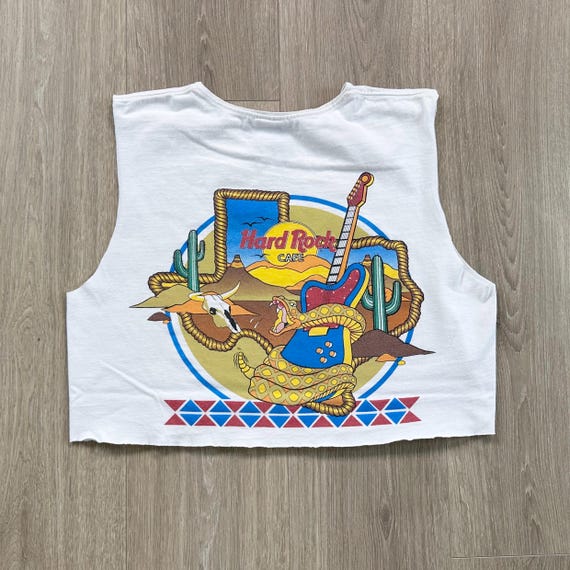 Hard Rock Cafe Vintage San Antonio Texas Cropped Tee Shirt T-Shirt