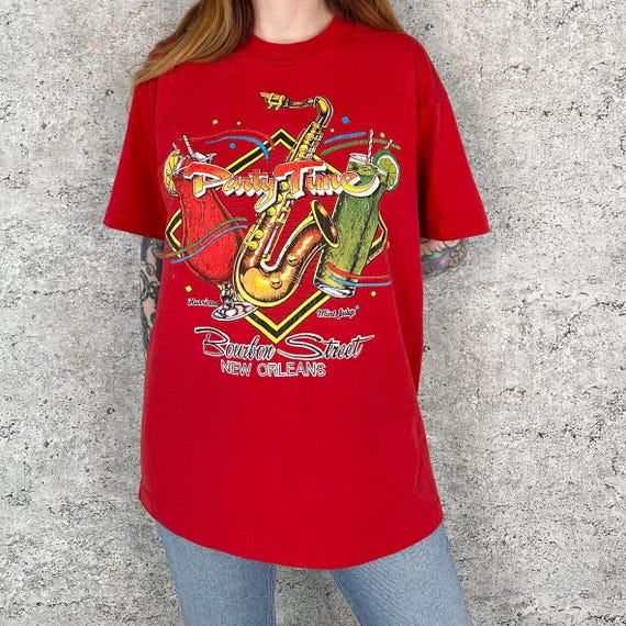 90's Vintage Bourbon Street New Orleans Tee Shirt T-Shirt