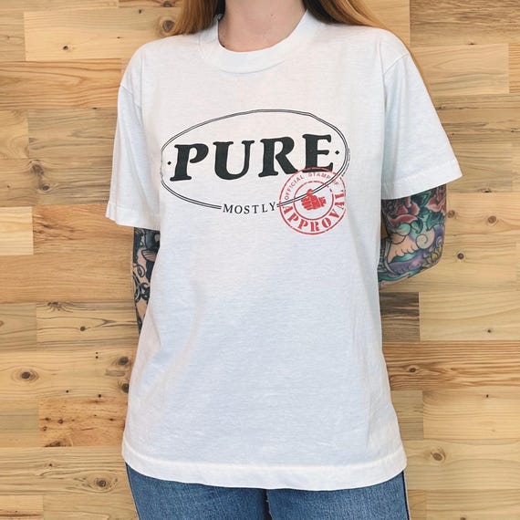 80's Mostly Pure Funny Vintage Humor Tee Shirt T-Shirt