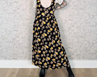Vintage Floral Overall Light Loose Summer Maxi Dress
