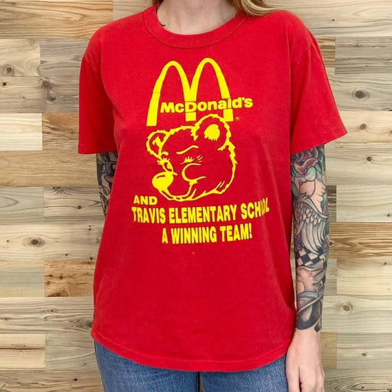 Vintage McDonalds and Travis Elementary School Event Promo Tee Shirt T-Shirt