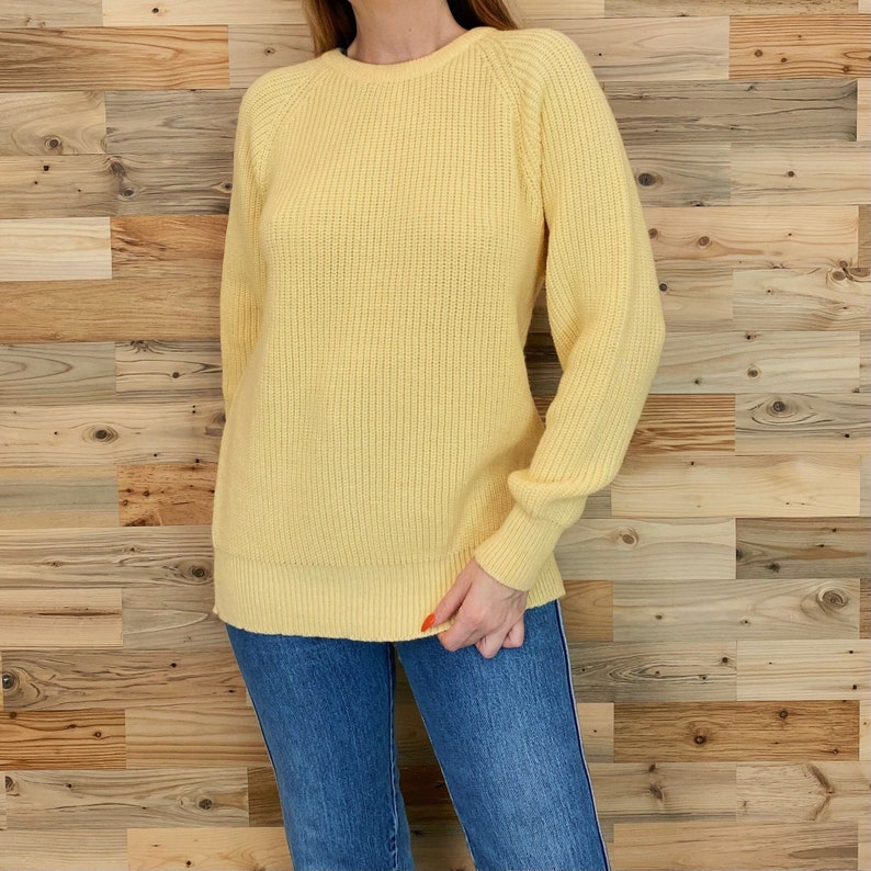 Vintage Yellow Soft Cozy Fisherman Pullover Sweater image 2