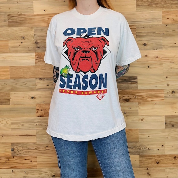 Vintage 90's Red Dog Beer Open Season Frogs Beware Tee Shirt T-Shirt