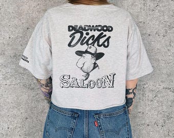 Camiseta corta vintage del Saloon Dicks de Deadwood, Dakota del Sur.