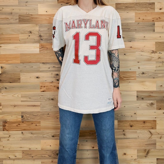 Vintage University of Maryland Terrapins Champion Football Jersey Shirt Top
