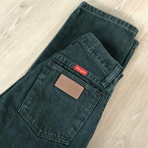 Wrangler vintage donkergroene westernjeans / maat 23 afbeelding 5