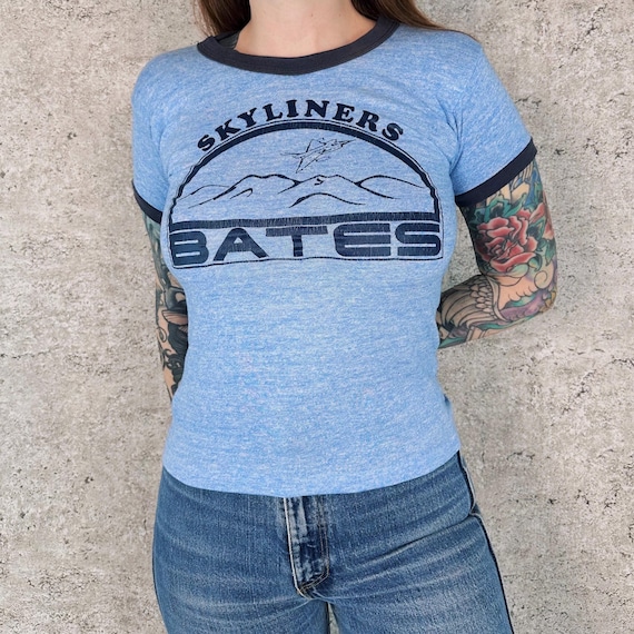 70's Vintage Skyliners Bates Ringer Baby Tee Shirt T-Shirt