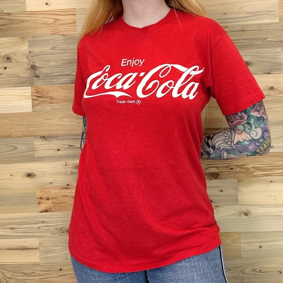 80's Vintage Coca-Cola Soft Worn Retro Brand Logo Tee Shirt T-Shirt