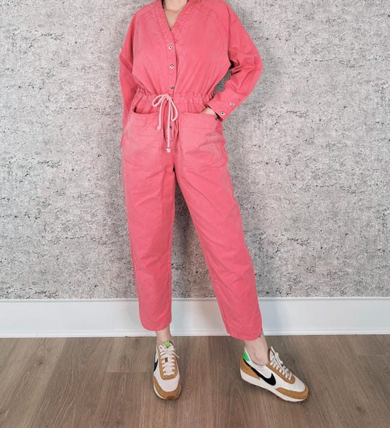 Esprit Vintage Pink Snap Front Jumpsuit Coveralls