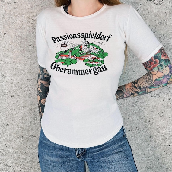 70s Vintage Oberammergau Village Germany Baby Tee Shirt T-Shirt